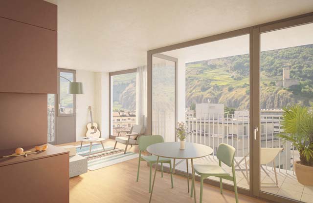 Rendu du bâtiment de la Poste à Martigny, projet réalisé par dvarchitectes & associés SA